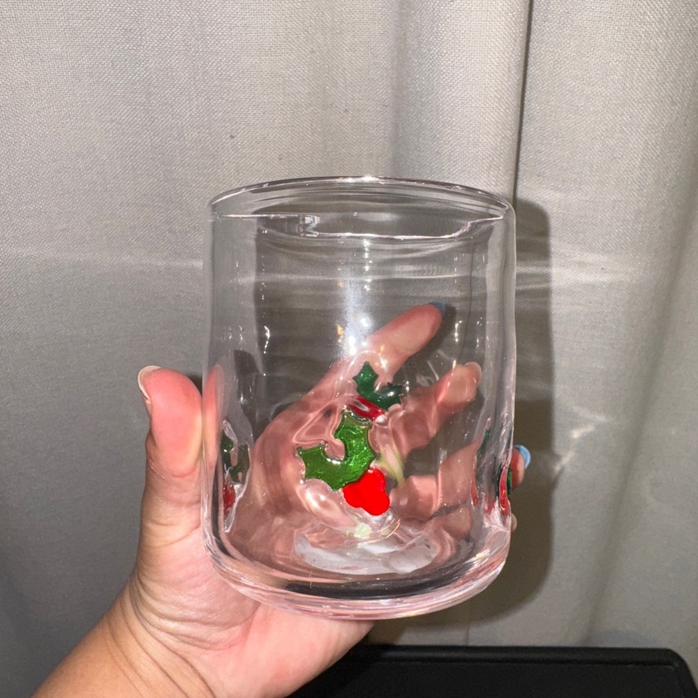 Madison Home 16fl oz Christmas Holly Leaf Glass Cups